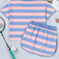 Bertha Pink Pink Stripe Dolman Tee Drawstring Skort Athletic 2pcs Set