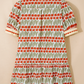 SALE!!!  Shaunda Tulip Floral Print Cotton Puff Short Sleeve Mini Dress