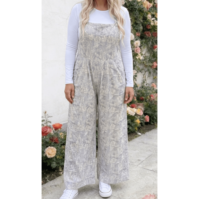 Gia Camouflage Twist Ribbed Sleeveless Full-Length Casual Jumpsuit