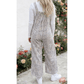 Gia Camouflage Twist Ribbed Sleeveless Full-Length Casual Jumpsuit
