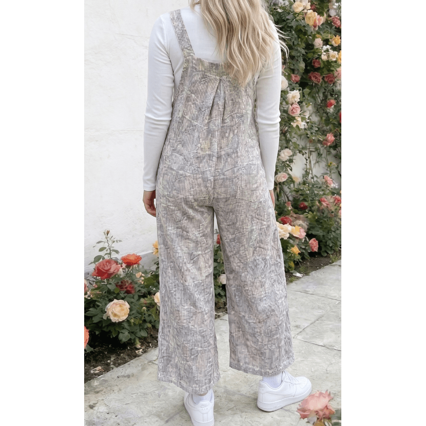 Gia Camouflage Twist Ribbed Sleeveless Full-Length Casual Jumpsuit