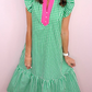 RTS Color-Blocked Plaid Pattern Midi Dress