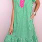 RTS Color-Blocked Plaid Pattern Midi Dress