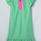RTS Color-Blocked Plaid Pattern Midi Dress