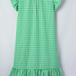 RTS Color-Blocked Plaid Pattern Midi Dress