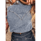 Vonda Denim Button Front Pocket Sleeveless Cowboy Vest