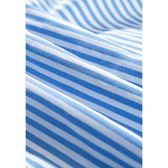 SALE!!!  Essie Sky Blue Stripe Bubble Short Sleeve Tiered Scallop Long Dress
