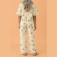 Duck Print Short Sleeve Top Pocket Pants 2pcs Casual Set