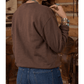 Coffee Floral Buffalo Plaid Striped Embroidered Patch Western Pullover Sweatshirt