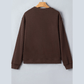 Coffee Floral Buffalo Plaid Striped Embroidered Patch Western Pullover Sweatshirt