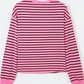 Ashtyn Pink Stripe V Neck Drop Shoulder Long Sleeve Top