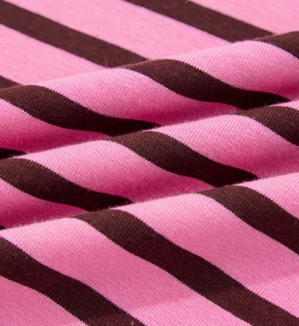 Ashtyn Pink Stripe V Neck Drop Shoulder Long Sleeve Top