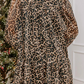 Maysie Brown Leopard Print Long Sleeve Short Shift Dress