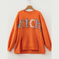Halloween Witchy Plaid Slogan Embroidered Patch Tunic Sweatshirt