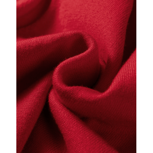 Analisa Racing Red Pearl Embellished Double Ruffle Short Sleeve Sweater
