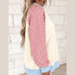 Hollie Mae Beige Plaid Sleeve Colorblock Raglan Pullover Sweatshirt
