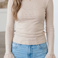 Calissa Lace Cuff Patchwork Round Neck Long Sleeve Top