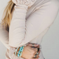 Calissa Lace Cuff Patchwork Round Neck Long Sleeve Top