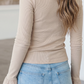 Calissa Lace Cuff Patchwork Round Neck Long Sleeve Top