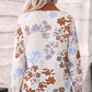 Ora Floral Print Colorblock V Neck Long Sleeve Blouse