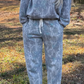 Naylah Grey Abstract Floral Print Loose Pullover Drawstring Pants 2pcs Set