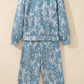 Naylah Grey Abstract Floral Print Loose Pullover Drawstring Pants 2pcs Set