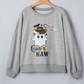 Boo Haw Sequin Western Ghost Print Long Sleeve Round Neck Sweatshirt