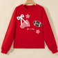 Artessa Red Gingham Patch Embroidered Rugby Game Day Stars Sweatshirt
