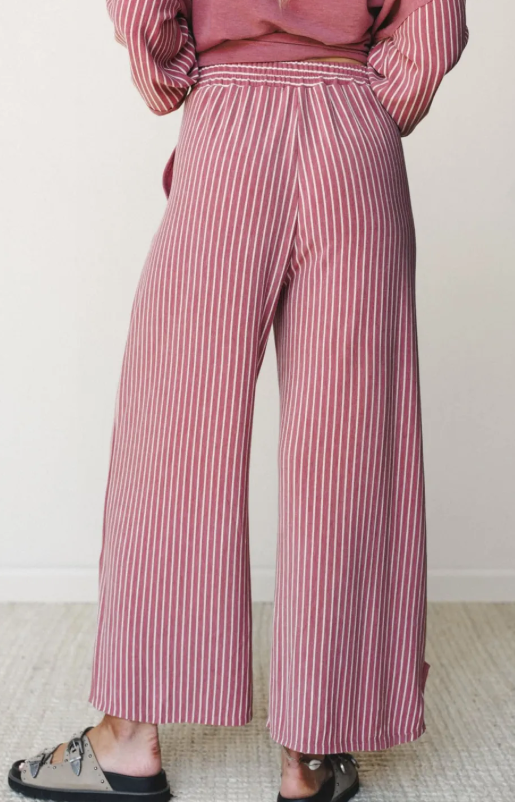 Taylar Pink Raw Seam Patchwork Long Sleeve Top Pocket Casual Pants 2pcs Set