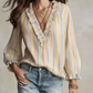 Jaleah Pastel Ruffle Stripe Blouse