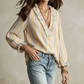 Jaleah Pastel Ruffle Stripe Blouse