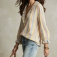 Jaleah Pastel Ruffle Stripe Blouse