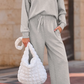 Marissa Grey V Neck Top and High Waist Pants Set
