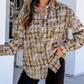 Prinny Brown Retro Plaid Long Sleeve Button Down Shirt