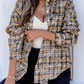 Prinny Brown Retro Plaid Long Sleeve Button Down Shirt