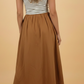 Vee Chestnut Striped Colorblock Patchwork Sleeveless Casual Long Dress