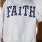 Faith Light Grey High Neck Polka Dot Slogan Baggy Sweatshirt