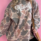 Camo Print Howdy Western Style Baggy Pullover Sweatshirt