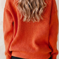 Orange Drop Shoulder Long Sleeve Round Neck Halloween Sweater