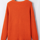 Orange Drop Shoulder Long Sleeve Round Neck Halloween Sweater