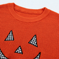 Orange Drop Shoulder Long Sleeve Round Neck Halloween Sweater