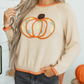 Floral Embroidery Pumpkin Long Sleeve Round Neck Sweater