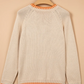 Floral Embroidery Pumpkin Long Sleeve Round Neck Sweater