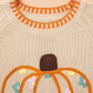 Floral Embroidery Pumpkin Long Sleeve Round Neck Sweater