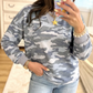 Idris Camouflage Long Sleeve Round Neck Shift Pullover Top