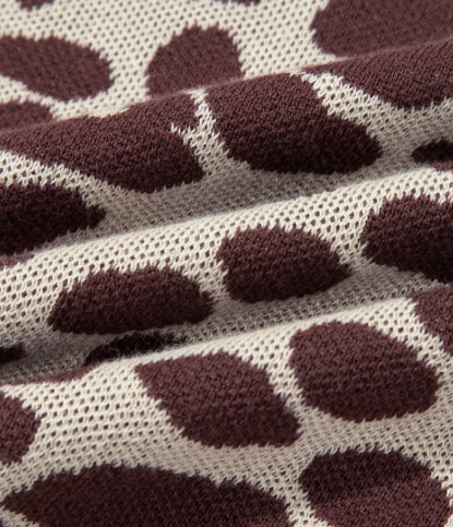 Conny Leopard Print Short Sleeve Knit Loose Pullover Sweater