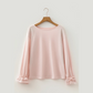 Brecken Gossamer Pink Long Sleeve Ruffle Cuff Casual Elegant Top