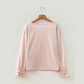 Brecken Gossamer Pink Long Sleeve Ruffle Cuff Casual Elegant Top