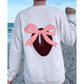 Felissa Chenille Embroidered Rugby Bow Game Day Oversized Sweatshirt