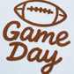 White Embroidered Slogan Game Day Rugby Pattern Crewneck Sweatshirt